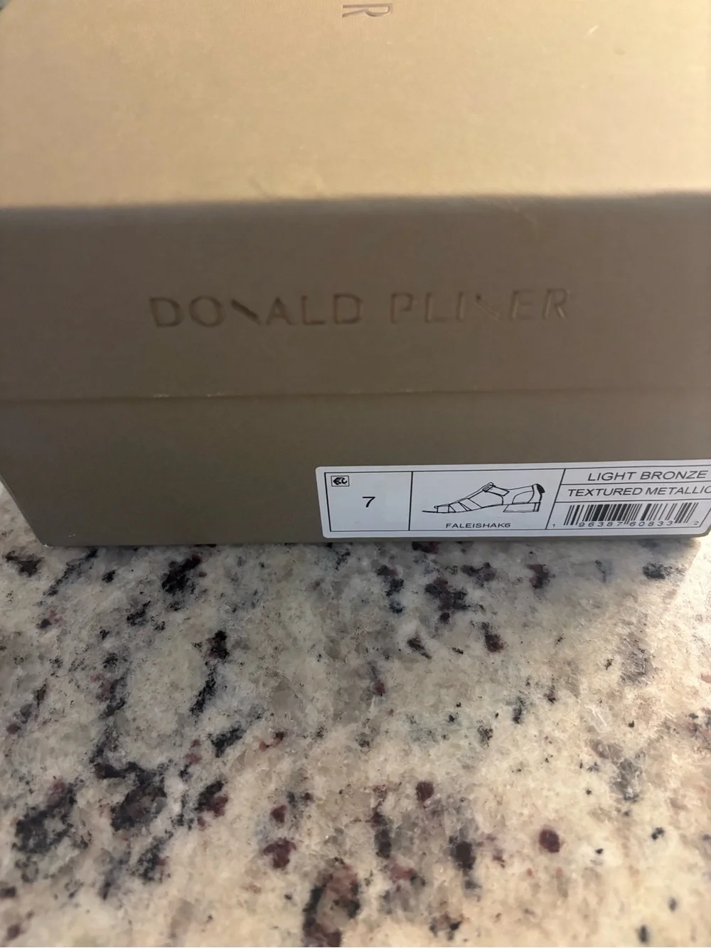 Donald J. Pliner Metallic Light Bronze Sandals Boxed Never Worn
